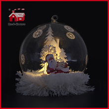 LED Glass Balloon Decoration Santa Claus Inside Glass Made Christmas Decoration Glass Giftware