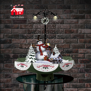 Best Selling Holiday Decoration Snowing Christmas Figures with Umbrella-shaped Base