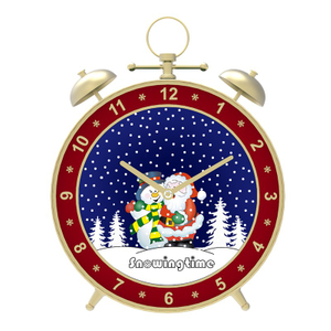 Alarm Clock Shaped Ornament Snowing Christmas Decoration