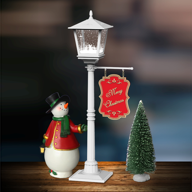 Lovely Snowing Led Lights with Snowman And Merry Christmas Brand for Home Ornament