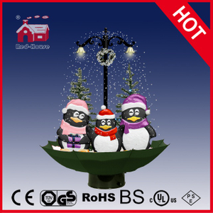 (118030U075-3P-GW) Snowing Christmas Decorations with Umbrella Base