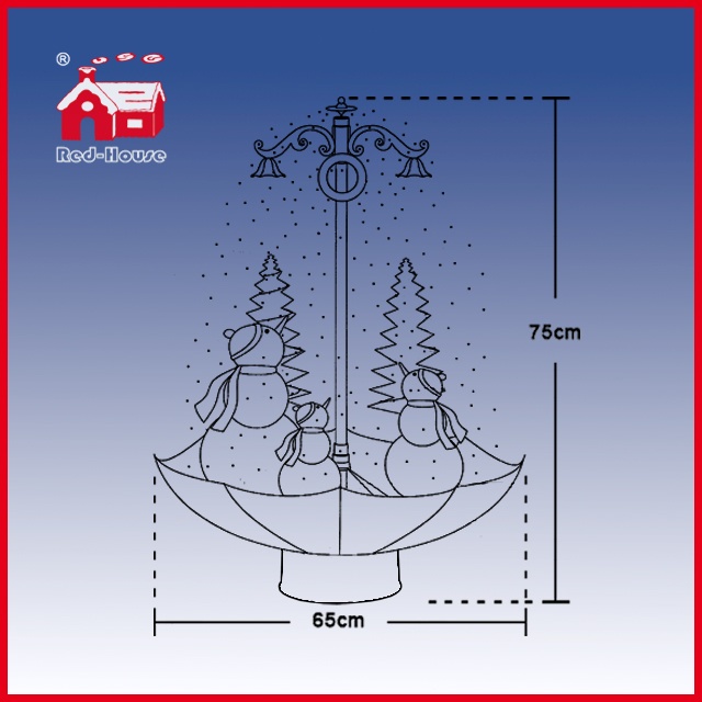 (118030U075-3P-GS) Snowing Christmas Decorations with Umbrella Base