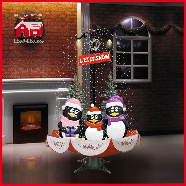 (40110U170-3P-RS) Snowing Christmas Decorations with Umbrella Base