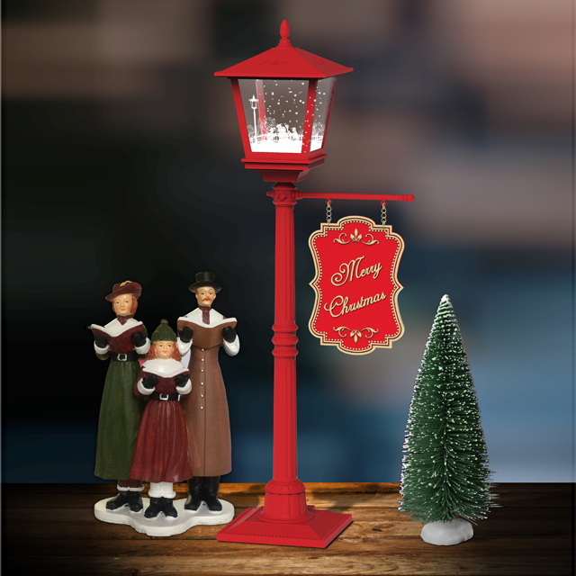 Red House Mini Table Lamp Christmas Lamp Snowing Lamp Christmas Decoration Supplies