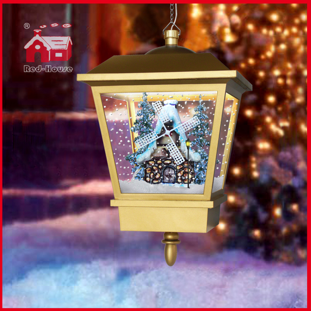 (LH27045W-J) Delicate Windmill House Electric Christmas Holiday Decoration