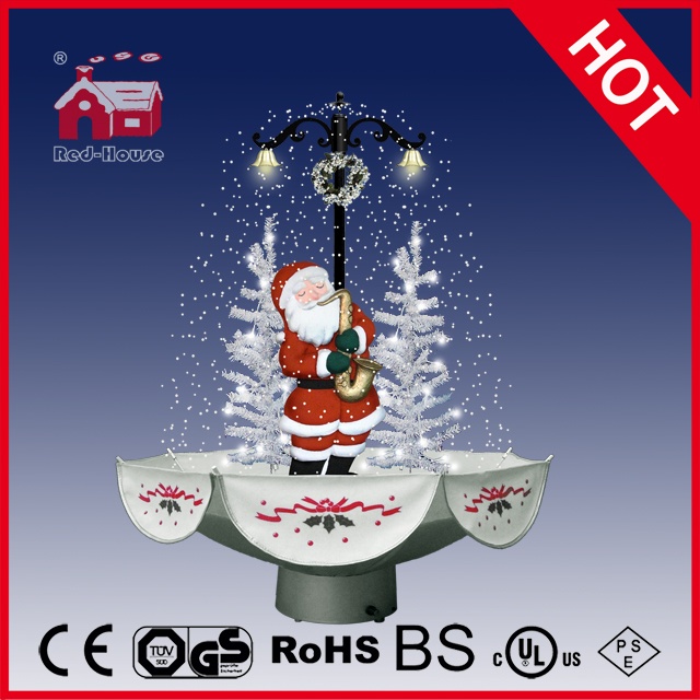 (118030U075-ST2-SS) Snowing Christmas Decorations with Umbrella Base