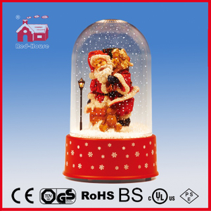 (P18030E) Snowing Decoration Christmas Snow Globe with Transparent Case