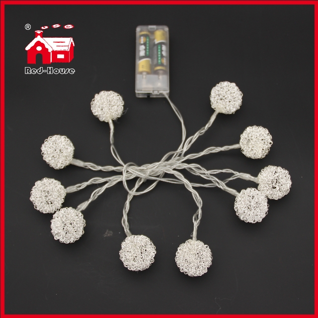 Metal LED Color Ball Pendant Decorative Light String Holiday Decoration