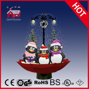 (118030U075-3P-RW) Snowing Christmas Decorations with Umbrella Base