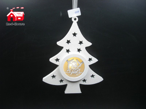 Christmas Decorative Pine Tree Shape Hanging Led Light with Nativity Scene Made by Plastic From Christmas Decoration Supplies