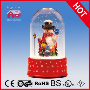 (P18030G) 2016 Hot Sell Snowing Christmas Decoration with Transparent Case Holiday Glass Crafts