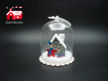 Christmas Glass Decoration in Dome Shape with Scene inside Led Power by Button Batteries-2