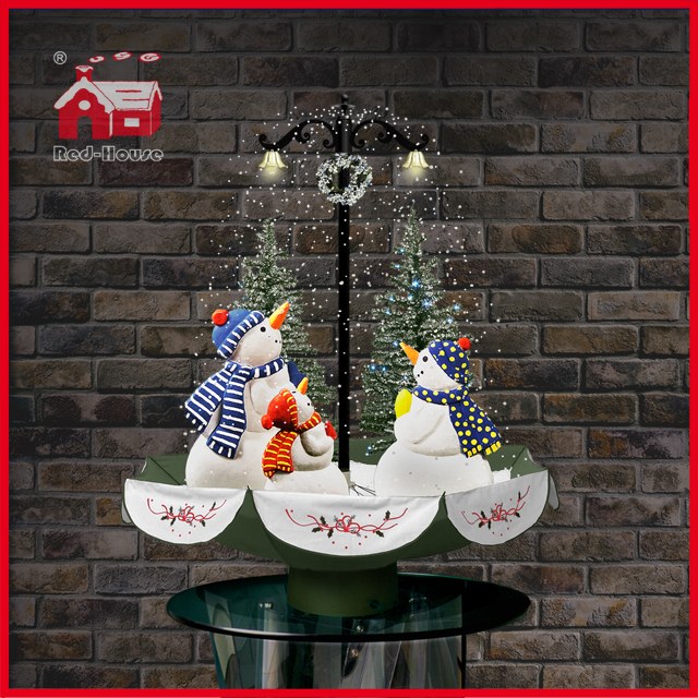 (118030U075-3S-GS) Snowing Christmas Decorations with Umbrella Base