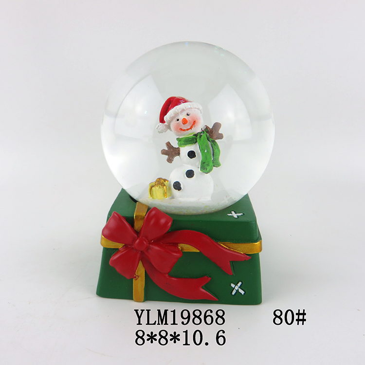 2020 Hot Sale Christmas Gifts Glass Ball with Resin Base