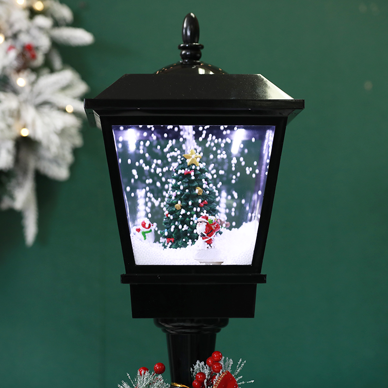 Black Snowing Decoration Christmas Lights Led Outdoor Christmas Lamp Post 