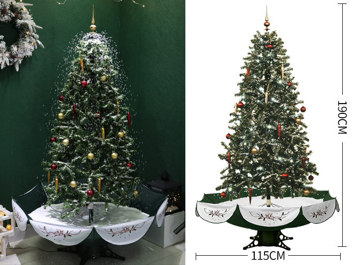 All Green New Style Snowing Christmas Tree with LED for Decoration