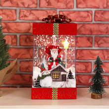 Red House snow decoration box music lightning Topper gift box lantern