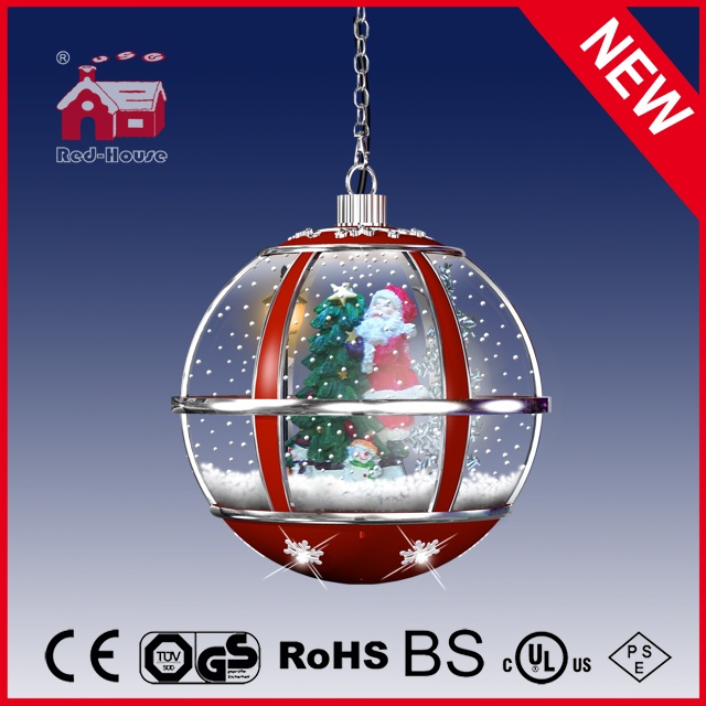 (LH30033B-RS11) Christmas Decoration Indoor Use LED Snowing Light Santa Claus