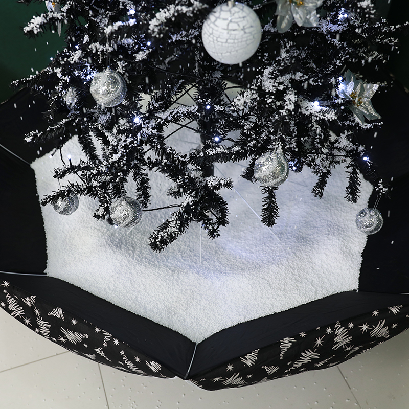 1.9m New Big Black Christmas Tree with Snow for Christmas Indoor Decoration 