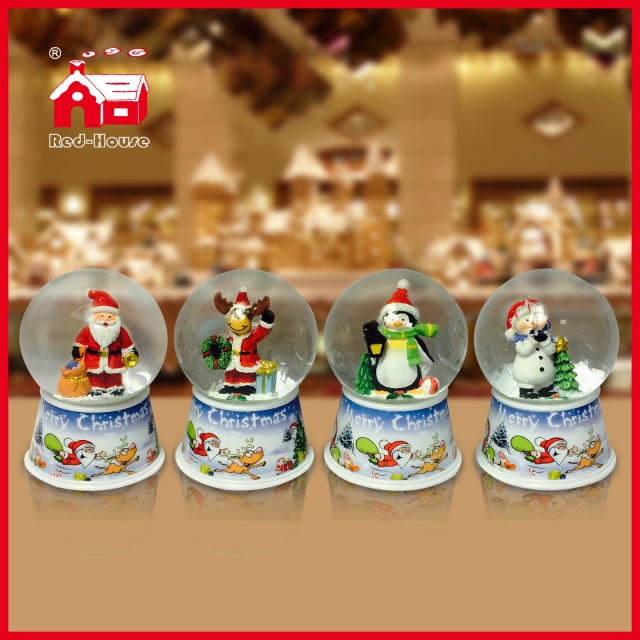 Lovely Bear 45mm Glass Water Globe with Blowing Snow for Home Garden Decoration