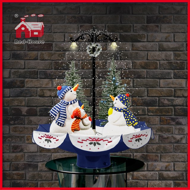 (118030U075-3S-BS) Snowing Christmas Decorations with Umbrella Base
