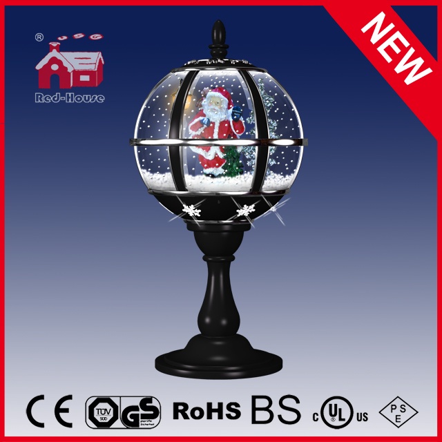 (LT30059D-HS11) Table Lamp Santa Claus Decoration Black Snow Globe with Music