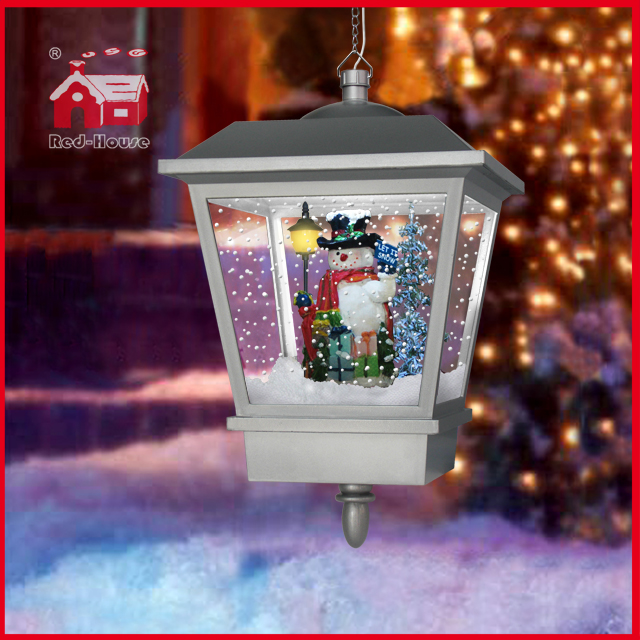 (LH27045G-S) Flying Snowflakes Musical Christmas Lamp with LED