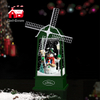 Snowing Christmas Windmill Lantern with Melodies for Holidays Decor