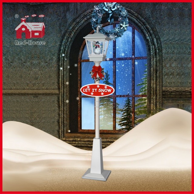 (LV180H-WW) Rainproof Christmas Snowing Vertical Streetlamp with Falling Snow 