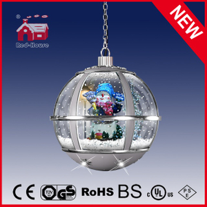 (LH30033K-SS11) Silver Round Hanging Lamp Christmas Gifts with LED Lights