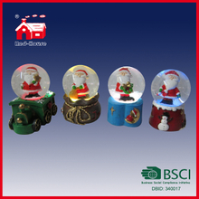 Colorful LED Lights Christmas Santa Claus Snow Globe with Different Base